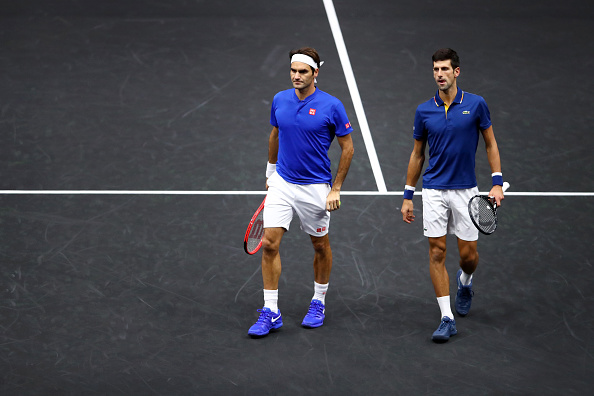 Djokovic Federer v Anderson Sock